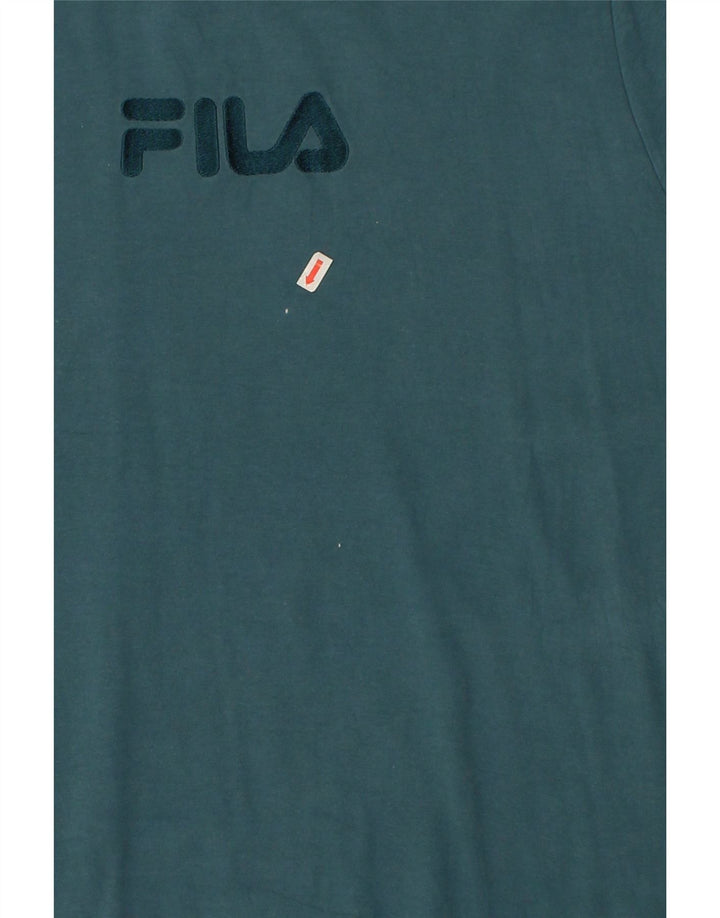 FILA Boys Graphic T-Shirt Top 15-16 Years Blue Cotton Vintage Fila and Second-Hand Fila from Messina Hembry 