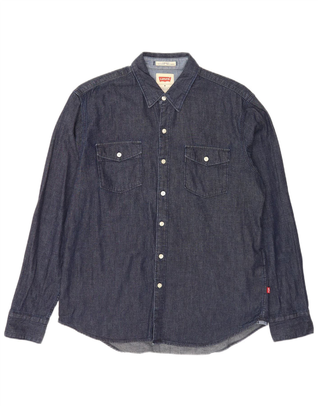 Camicia di jeans Levi's vestibilità standard da uomo in cotone blu navy medio