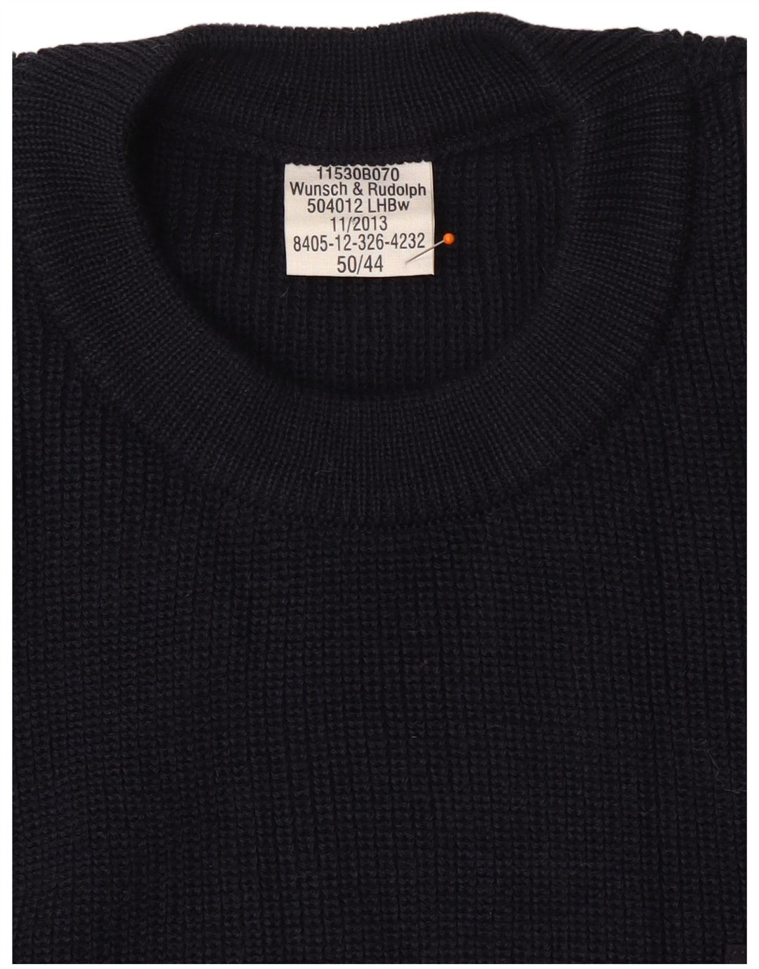 Maglione girocollo militare da uomo VINTAGE IT 50 blu navy medio