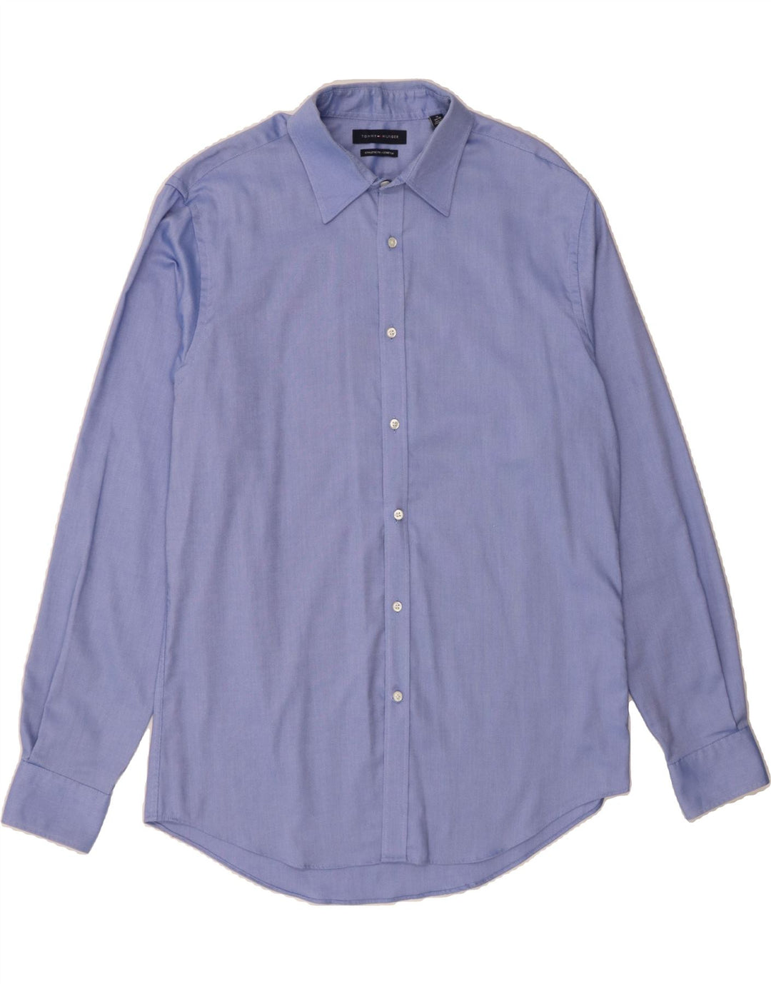 TOMMY HILFIGER Mens Athletic Fit  Shirt Size 16 Large Blue Cotton Vintage Tommy Hilfiger and Second-Hand Tommy Hilfiger from Messina Hembry 
