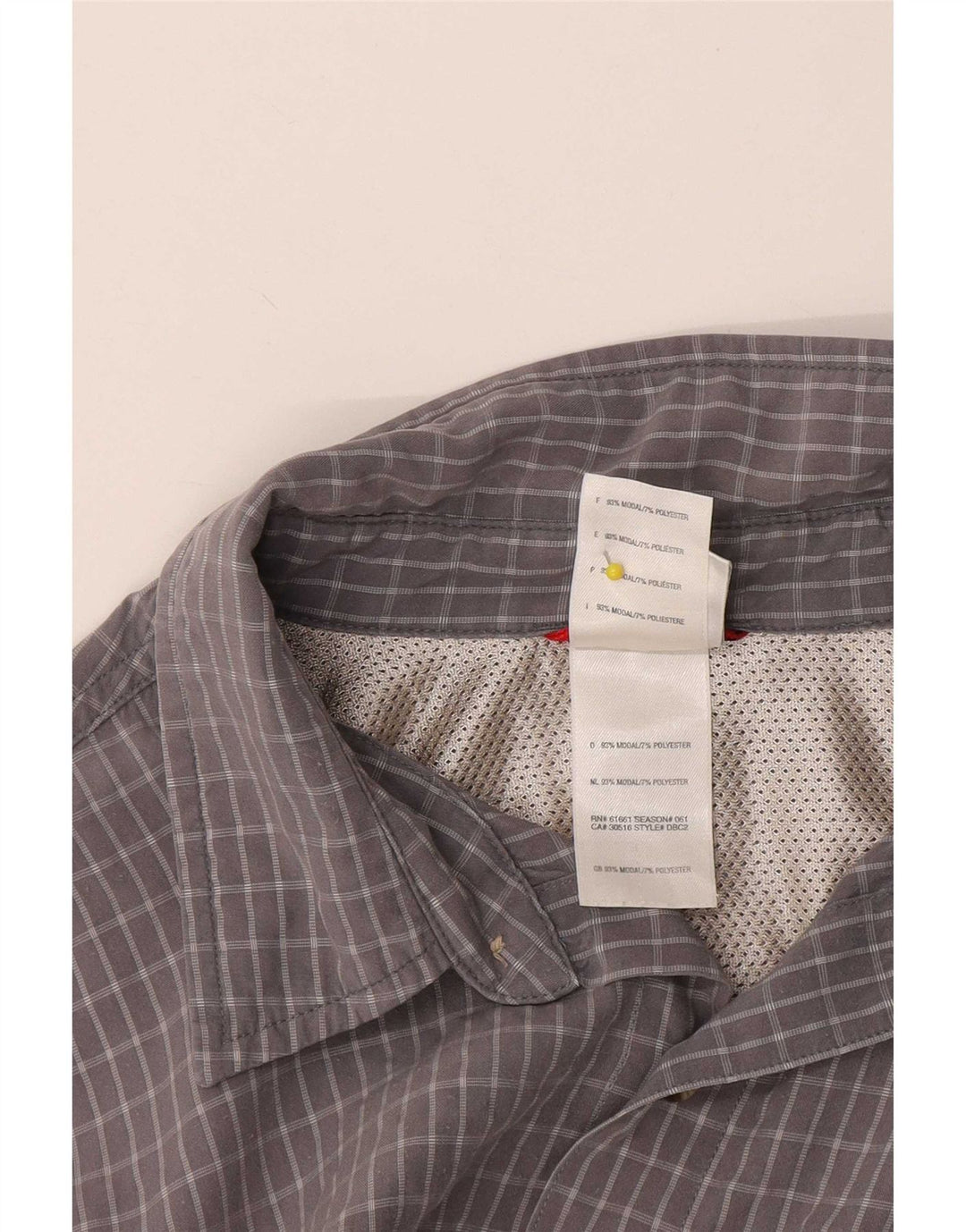 Camicia a maniche corte da uomo The North Face in modal a quadri grigio medio