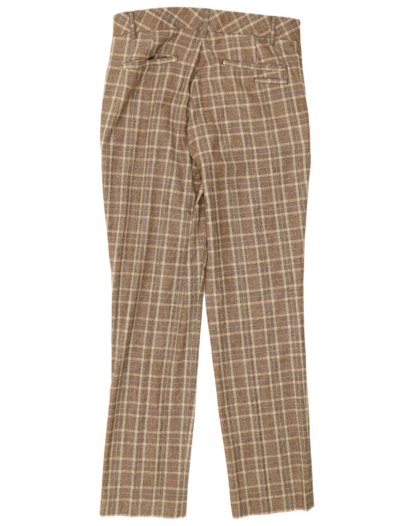 Pantaloni casual slim fit da uomo Ted Baker W30 L32 lana a quadri marroni