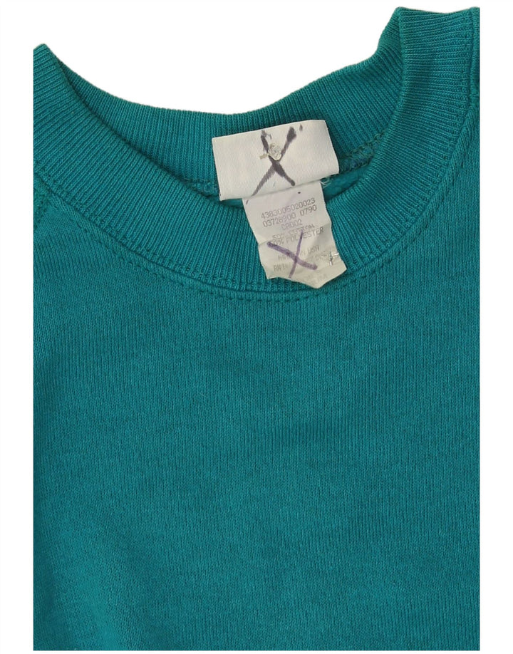 Maglione maglione girocollo da donna Lee UK 14 Cotone blu medio