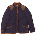 Giacca trapuntata da donna Zara UK 14 Cotone a blocchi di colore blu navy medio