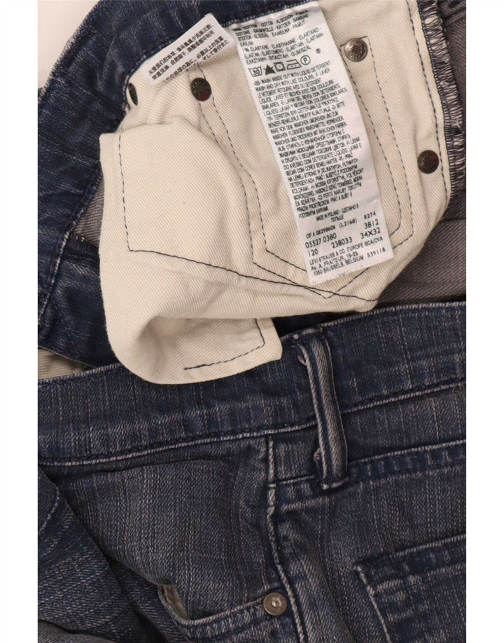 Levi's Uomo 527 Jeans Bootcut W34 L32 Cotone Blu