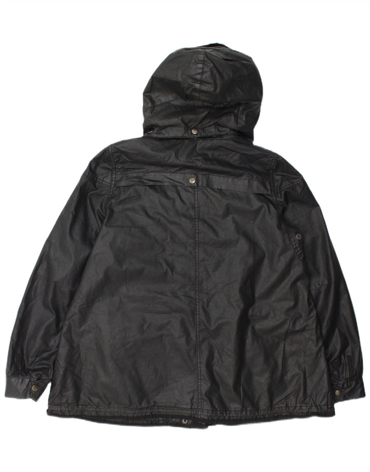 Giacca utilitaria oversize con cappuccio da donna Zara UK 14 poliestere nero medio