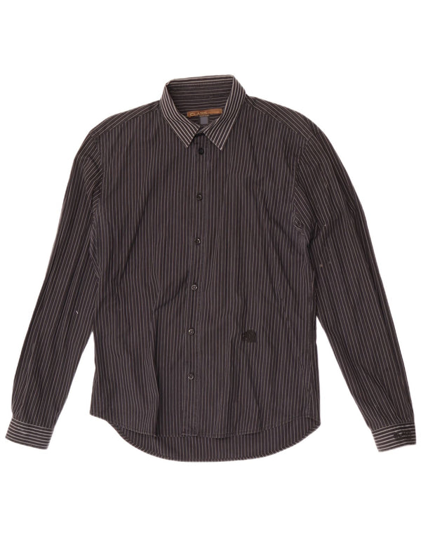 Camicia Uomo Roberto Cavalli IT 50 Cotone Gessato Medio Nero