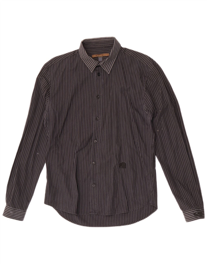 Camicia Uomo Roberto Cavalli IT 50 Cotone Gessato Medio Nero