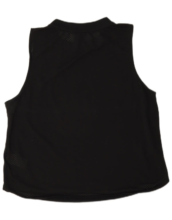 Canotta grafica Adidas da donna trasparente UK 16/18 grande cotone nero