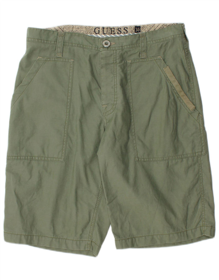 Pantaloncini cargo da uomo Guess W30 medio cotone kaki