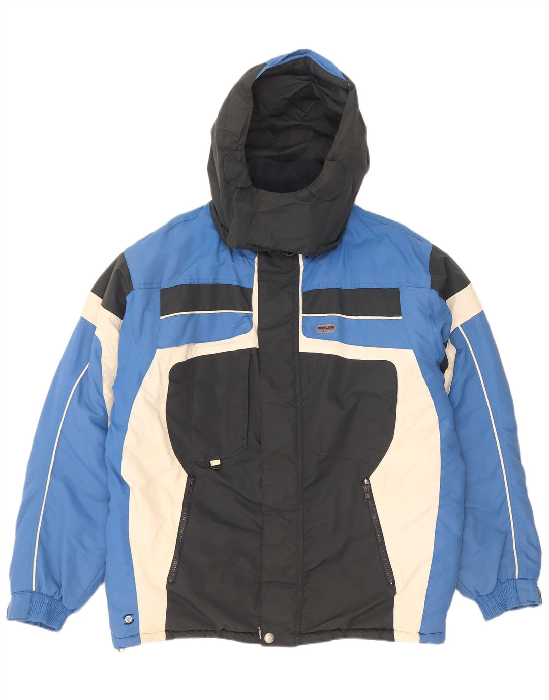 Giacca da sci con cappuccio da uomo Brugi UK 40 Large Blu Colourblock in poliammide