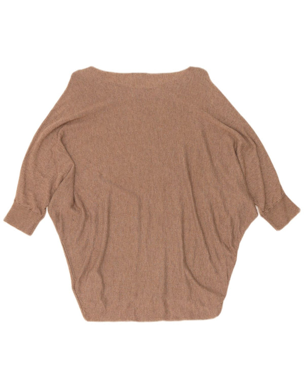 Maglione da donna con scollo a barca con maniche a 3/4 Phase Eight UK 10 piccolo marrone