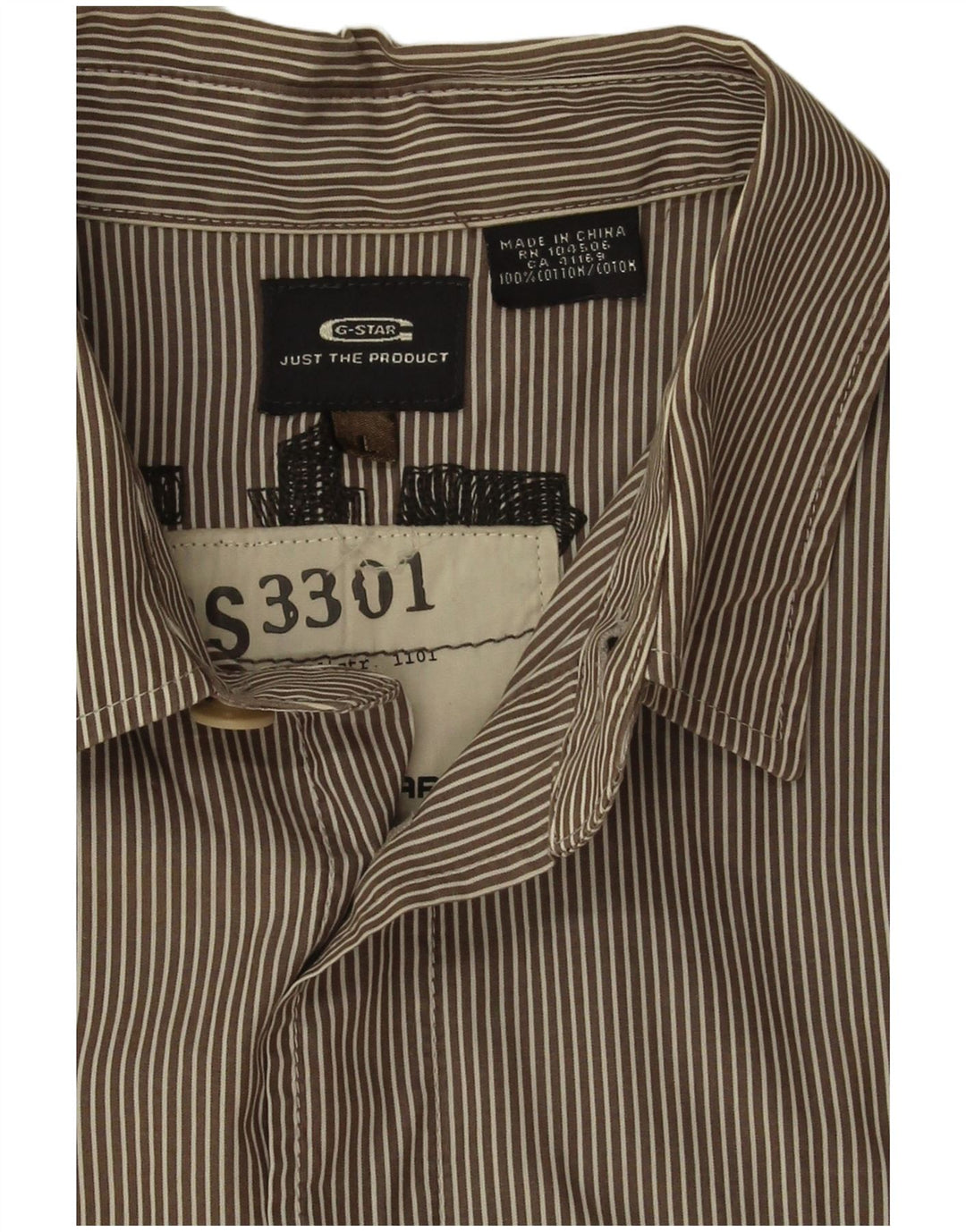 Camicia a maniche corte grafica militare da uomo G-Star grande gessato grigio