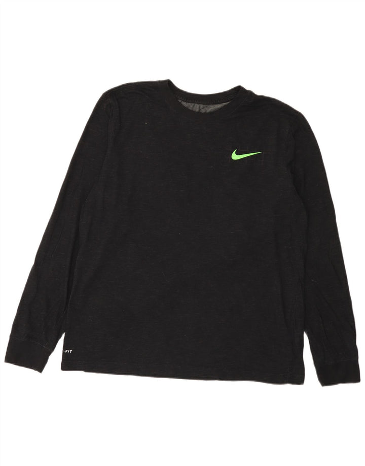 Nike Dri Fit Graphic Top da uomo a maniche lunghe grande in cotone nero