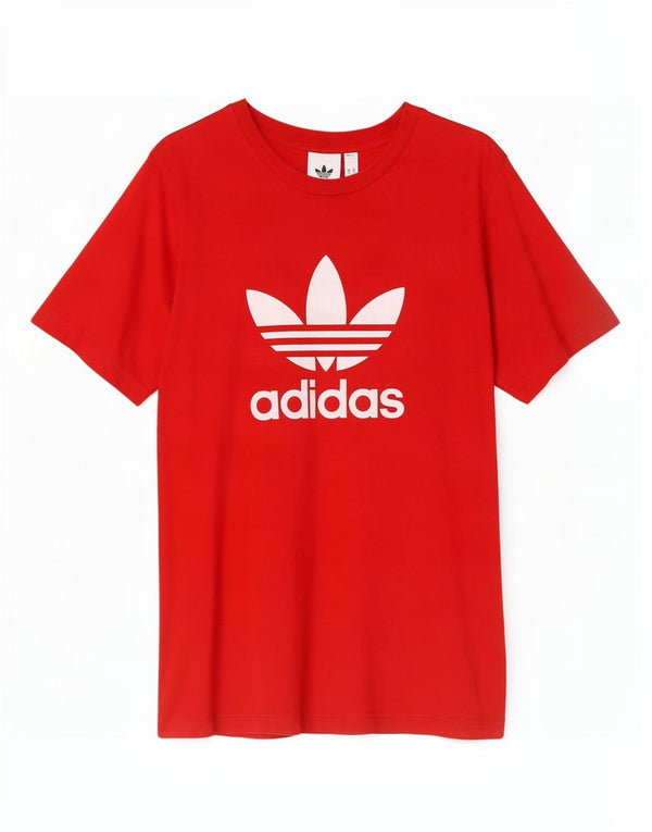 T-shirt grafica da uomo Adidas Top grande in cotone rosso