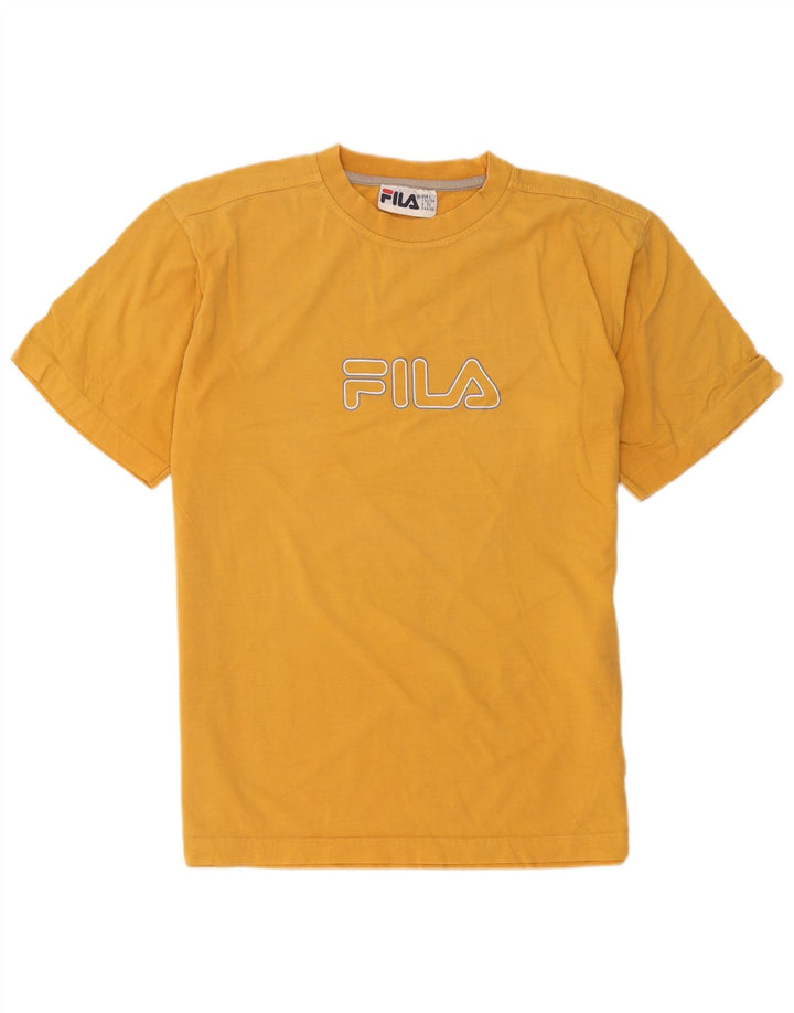 T-shirt grafica da uomo Fila Top Large in cotone giallo