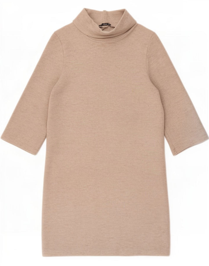 Abito maglione Zara da donna con maniche a 3/4 UK 12 Beige medio