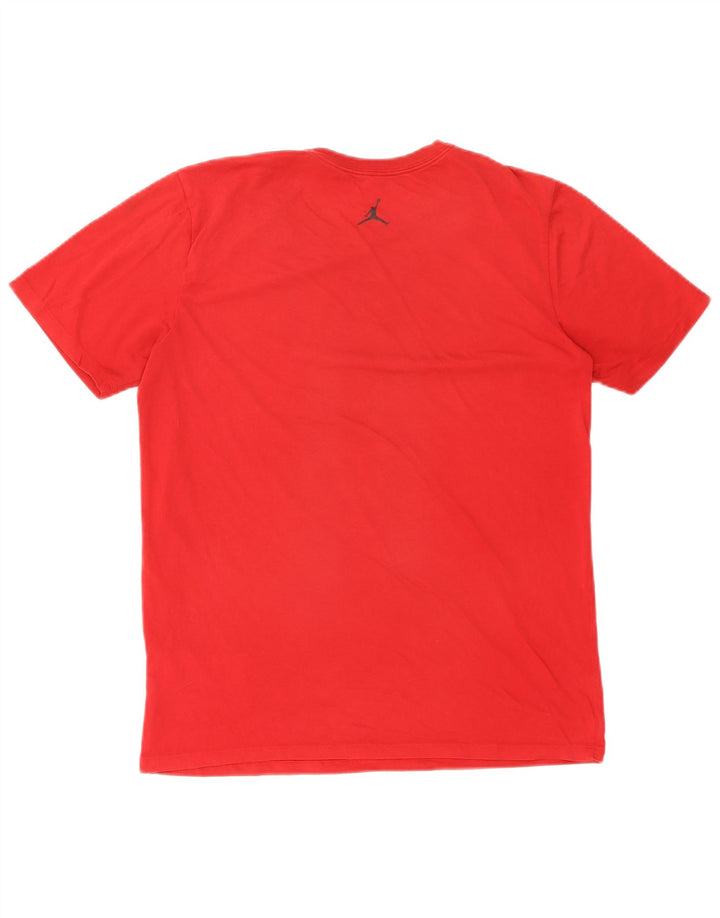 JORDAN T-shirt grafica da uomo Dri Fit in cotone rosso medio