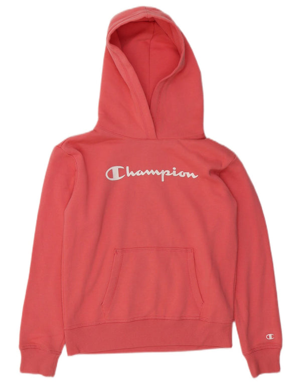 Maglione con cappuccio grafico per ragazze CHAMPION 11-12 anni grande in cotone rosa