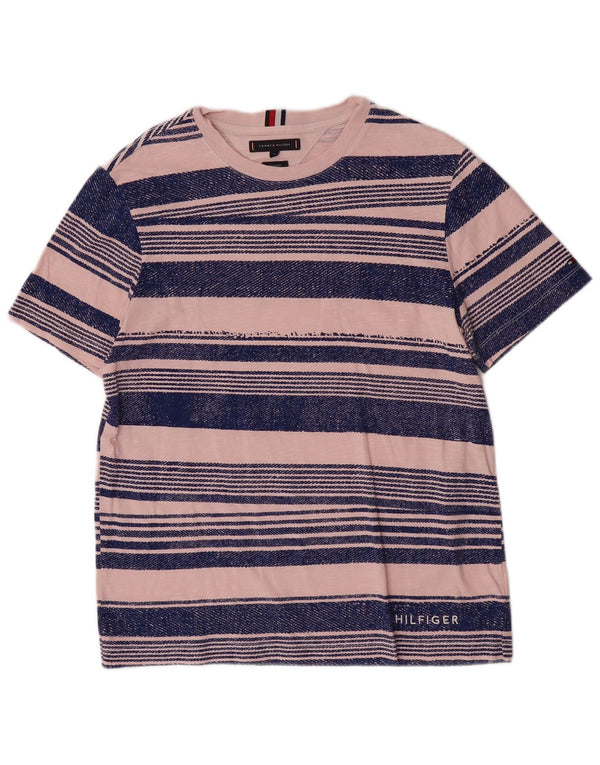 T-shirt da uomo con vestibilità regolare Tommy Hilfiger Top a righe rosa medio