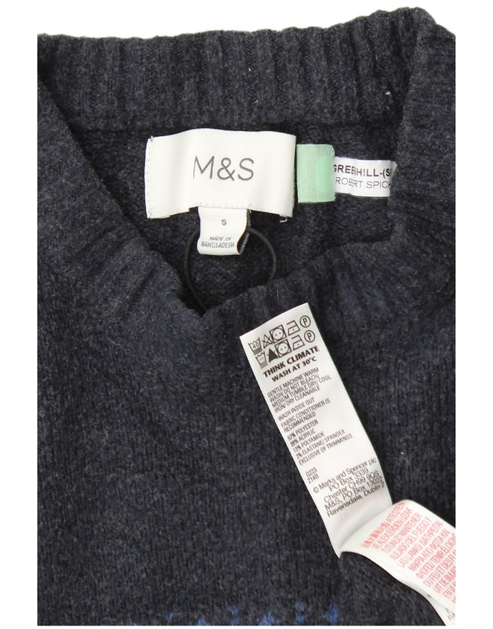 Maglione maglione girocollo da ragazzo Marks & Spencer 13-14 anni piccolo grigio