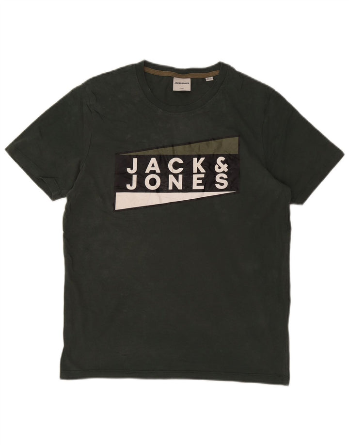 T-shirt grafica da uomo Jack & Jones Top in cotone verde medio