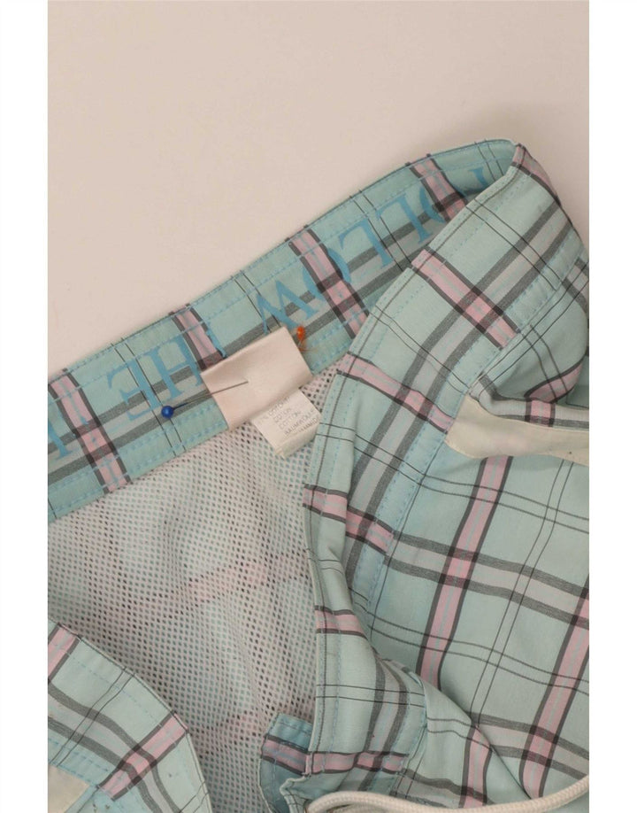 Pantaloncini da bagno da uomo Sundek in cotone a quadri blu medio