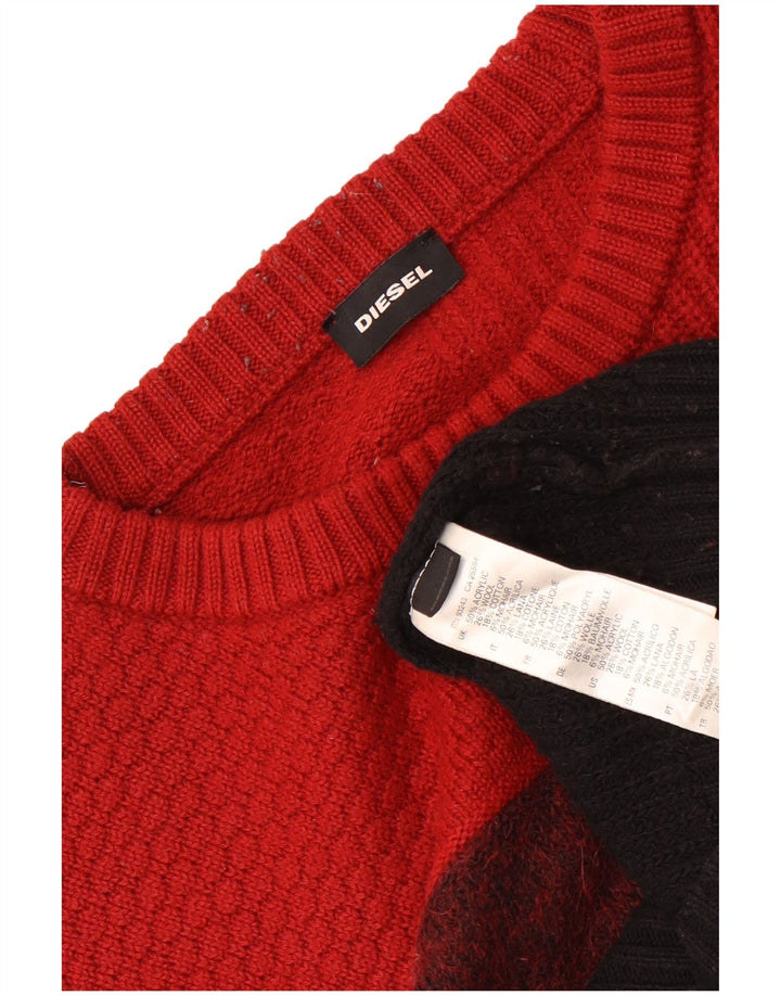 Maglione maglione girocollo da uomo Diesel color block medio multicolore