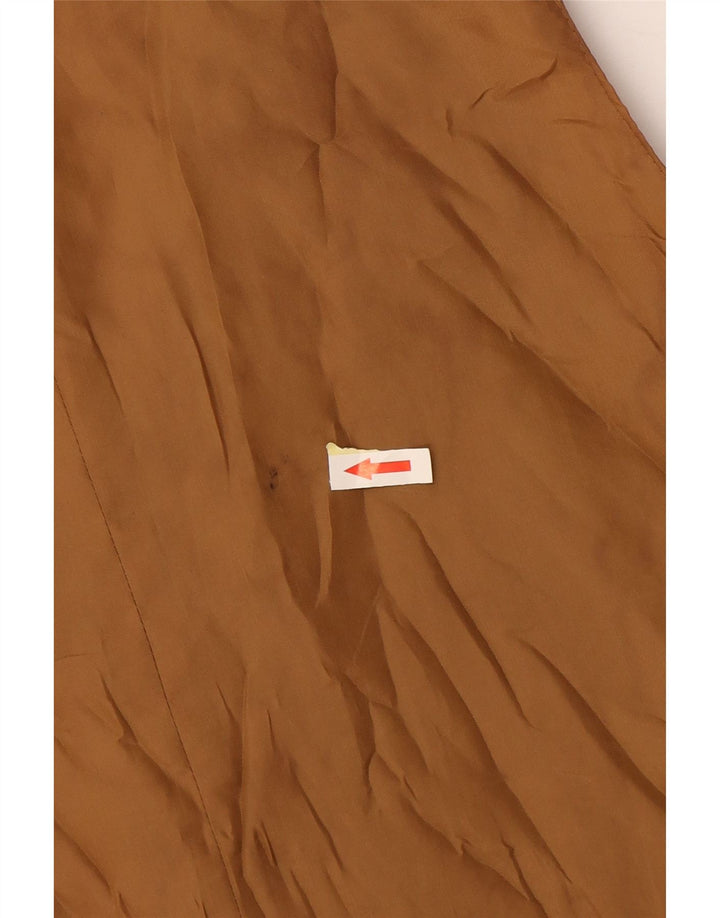 Gilet vintage da uomo in pelle scamosciata in pelle beige medio