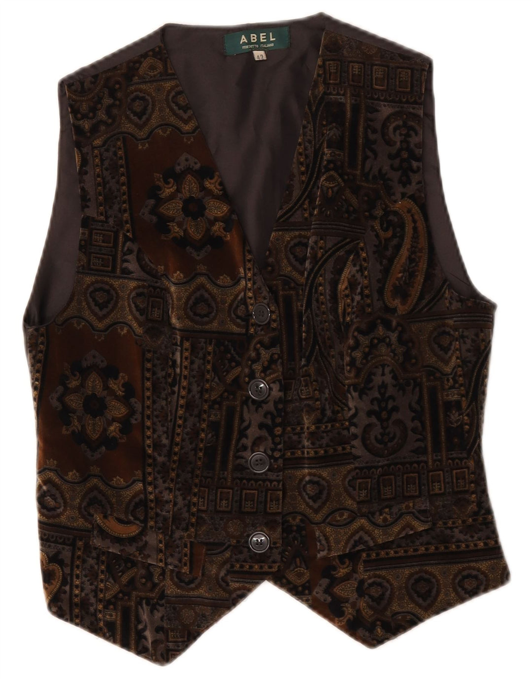 Gilet da donna in velluto Abel IT 42 Marrone medio Paisley