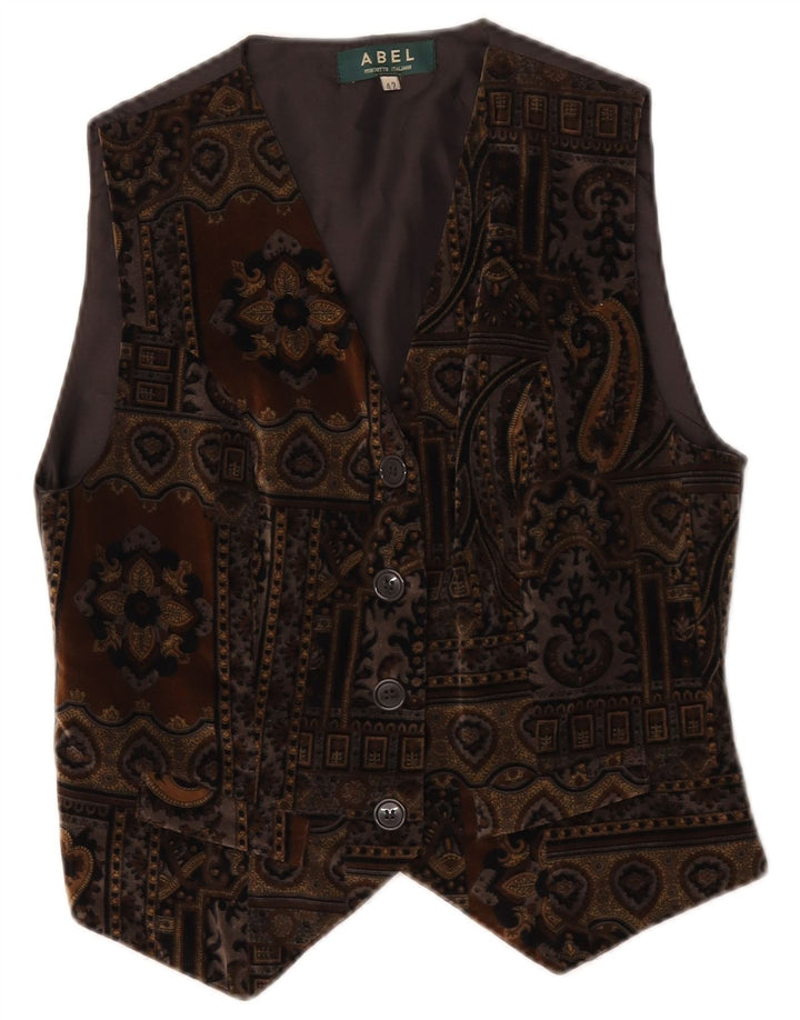 Gilet da donna in velluto Abel IT 42 Marrone medio Paisley