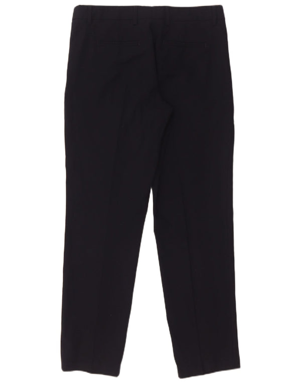 Pantaloni da abito da donna Marks & Spencer UK 10 piccoli W30 L29 blu navy