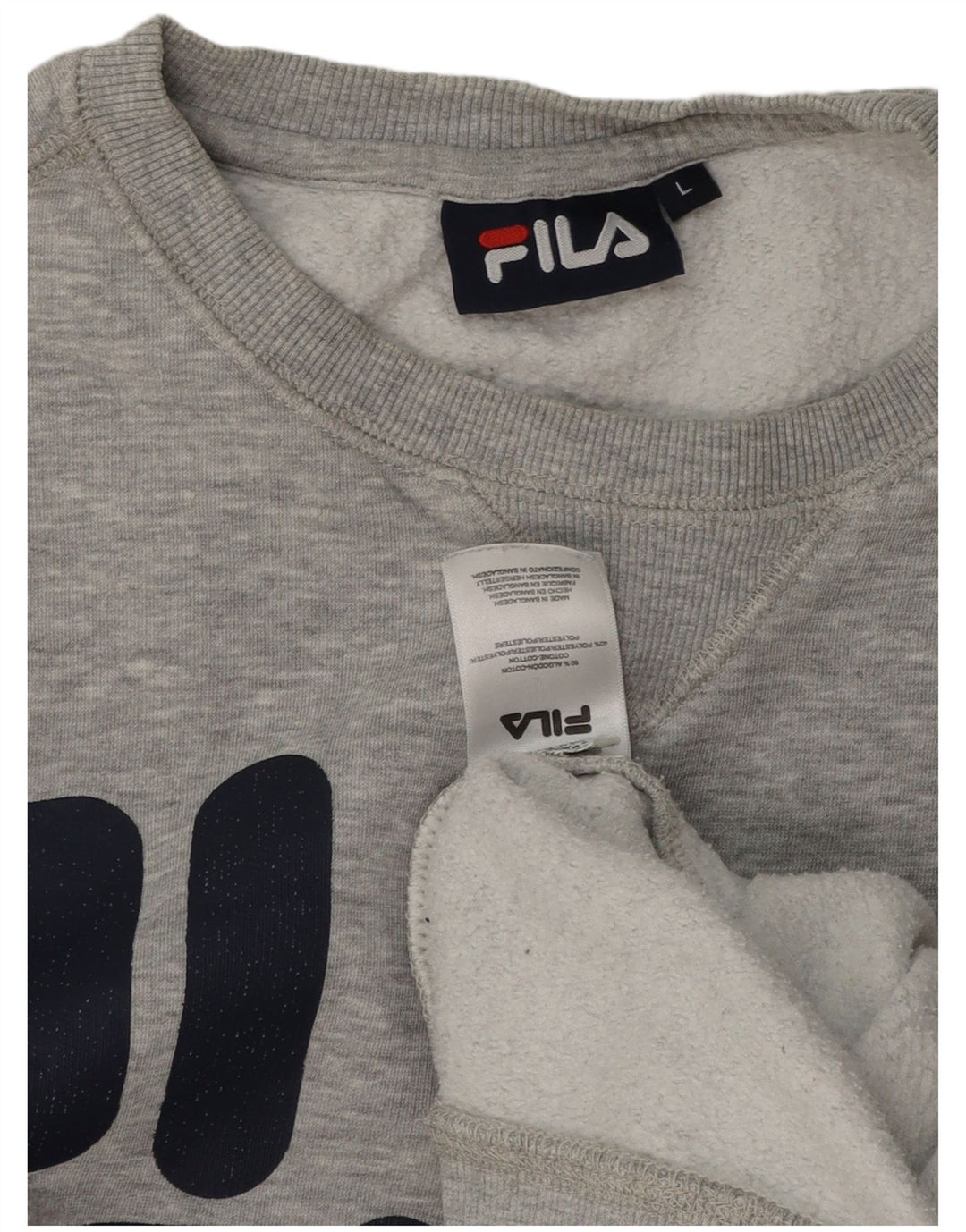 Felpa grafica da uomo Fila Maglione grande cotone chiazzato grigio