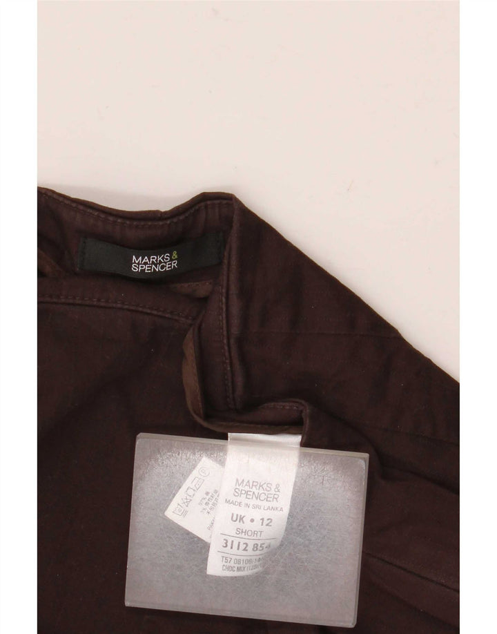 Pantaloni capri dritti da donna Marks & Spencer UK 12 medi W30 L22 Marrone