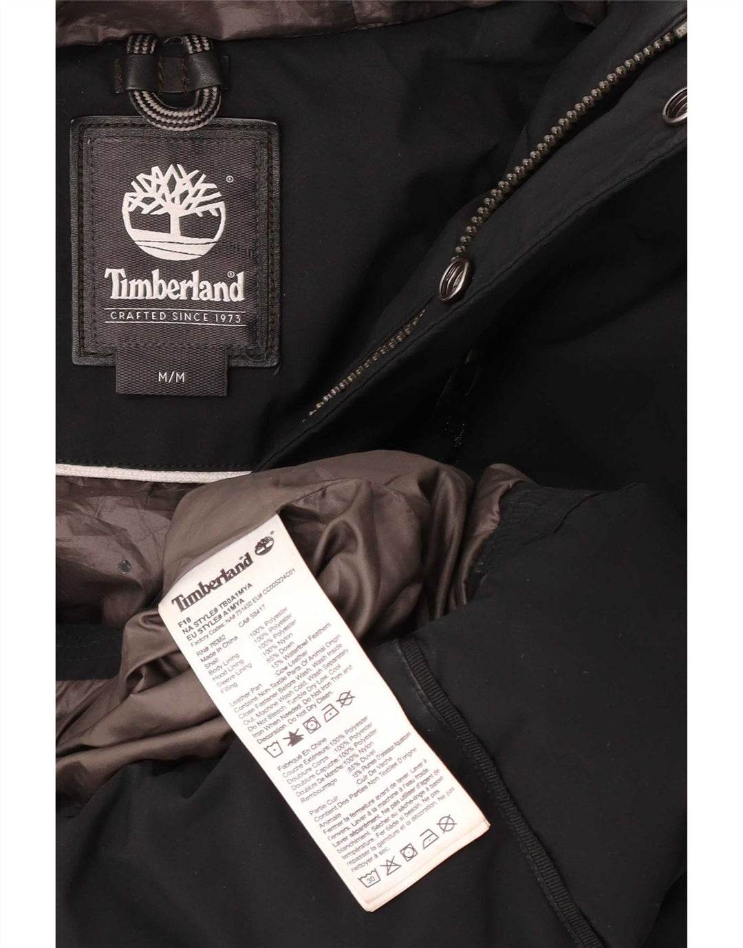 Giacca imbottita con cappuccio da uomo Timberland UK 38 medio poliestere nero