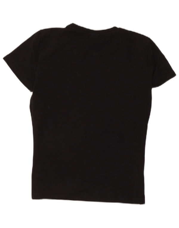 T-shirt grafica da donna Asics Top UK 14 grande cotone nero