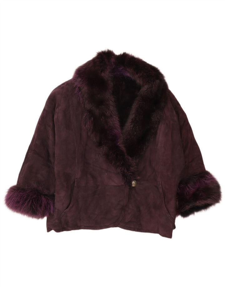 Giacca oversize da donna vintage con maniche a 3/4 IT 42 viola medio