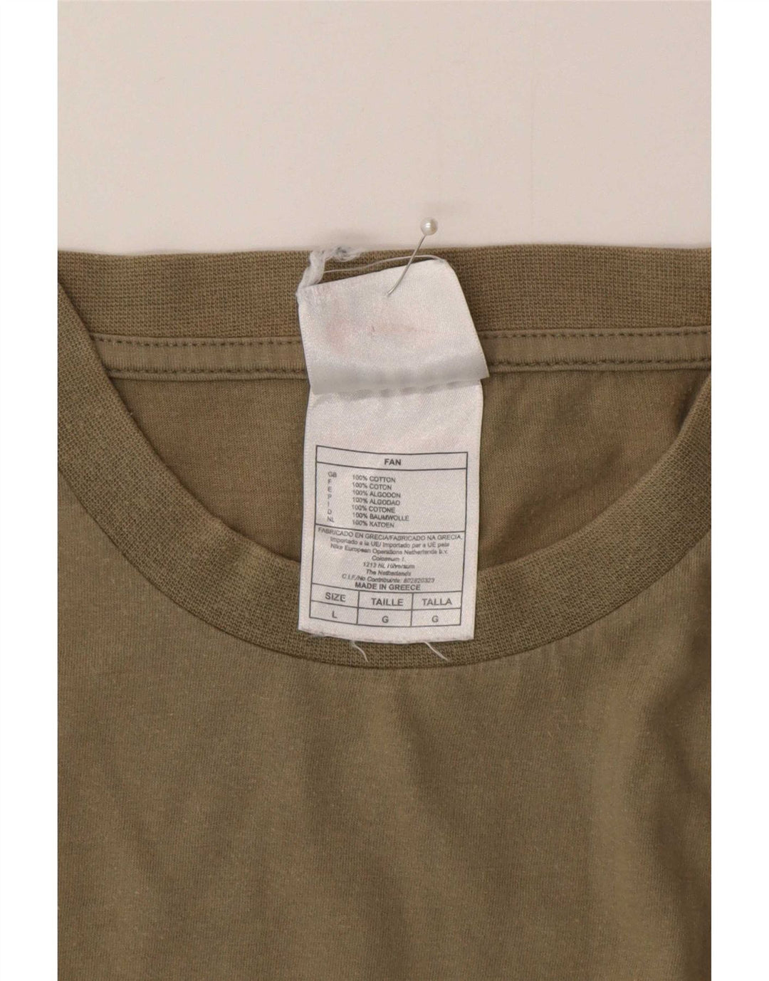 T-shirt grafica da uomo Nike Top grande in cotone kaki