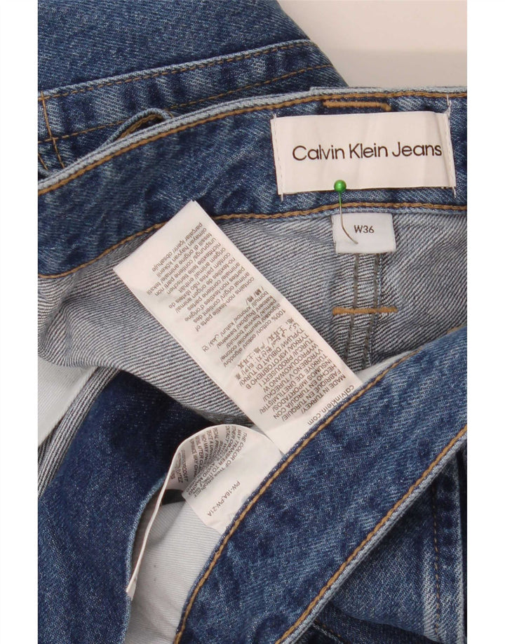 Pantaloncini di jeans da uomo Calvin Klein W36 Large Blu Cotone