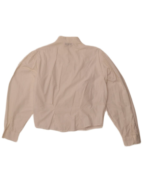 Enara Camice Camicia corta da donna Camicetta UK 14 Cotone bianco medio