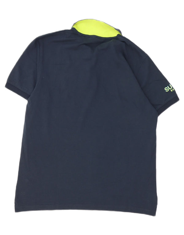 Polo da uomo Sun68 XL in cotone blu navy