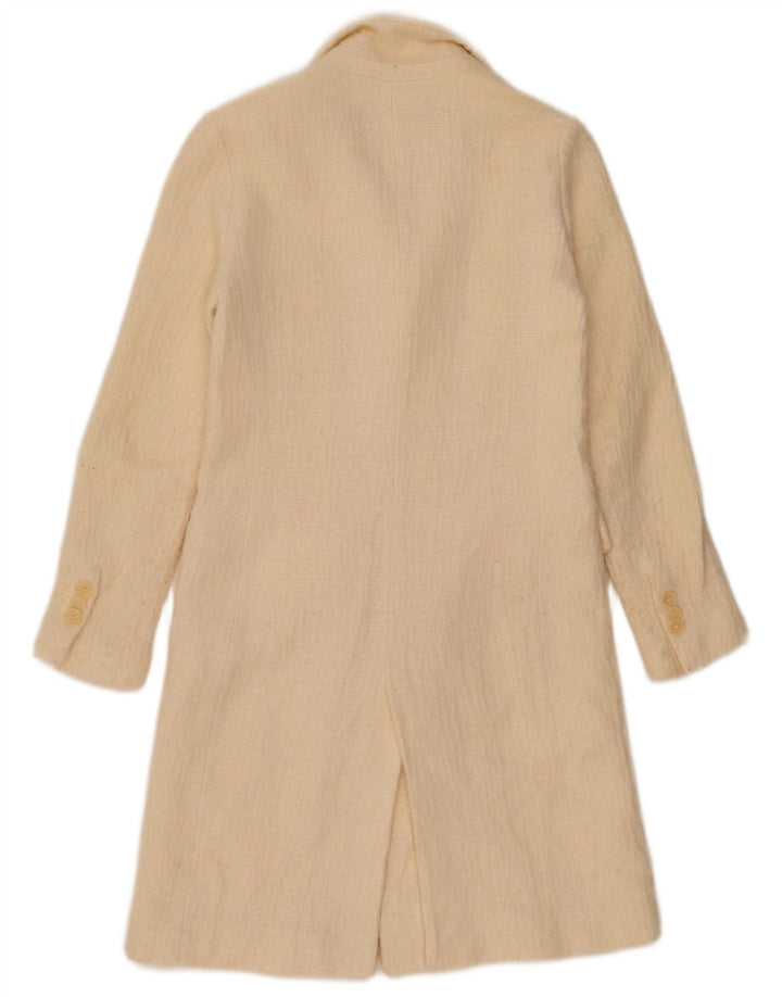 Cappotto Zara Donna UK 6 XS Lana Bianco Sporco