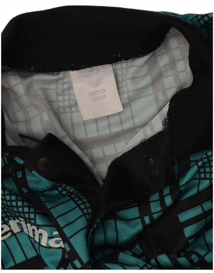 Polo da uomo a maniche lunghe Erima XL poliestere scozzese verde