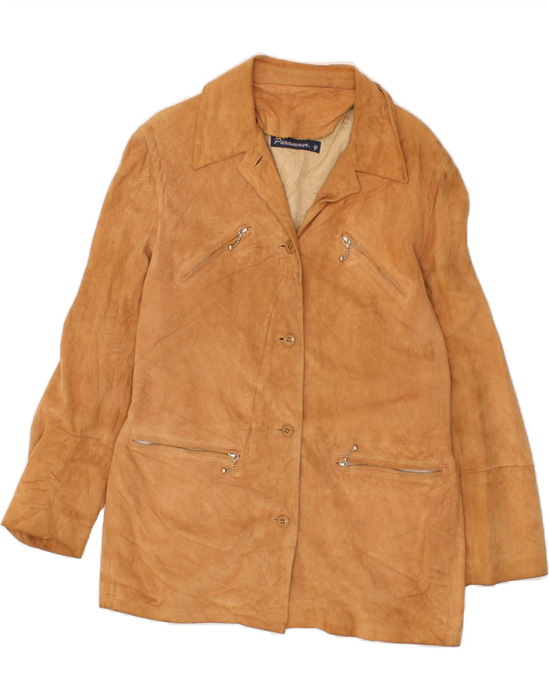 VINTAGE Womens Leather Jacket IT 42 Medium Brown Leather Vintage Vintage and Second-Hand Vintage from Messina Hembry 