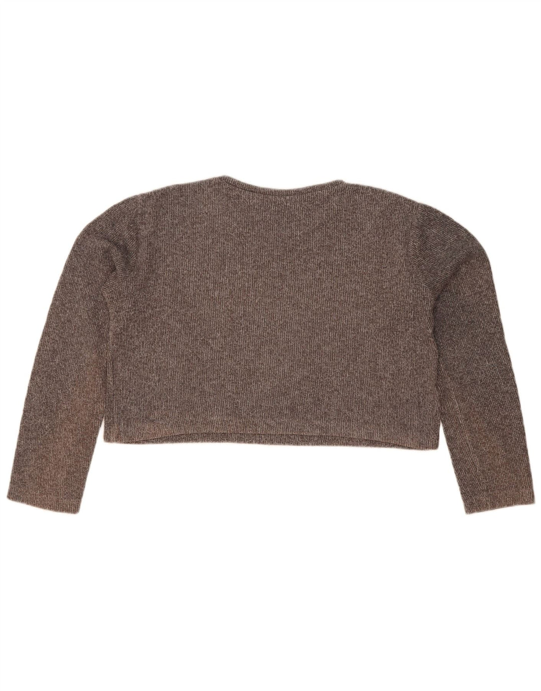 Top corto da donna Zara a maniche lunghe UK 14 cotone grigio medio