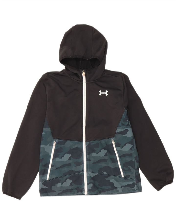 Maglione con cappuccio e zip per ragazzi Under Armour 11-12 anni grande mimetico nero
