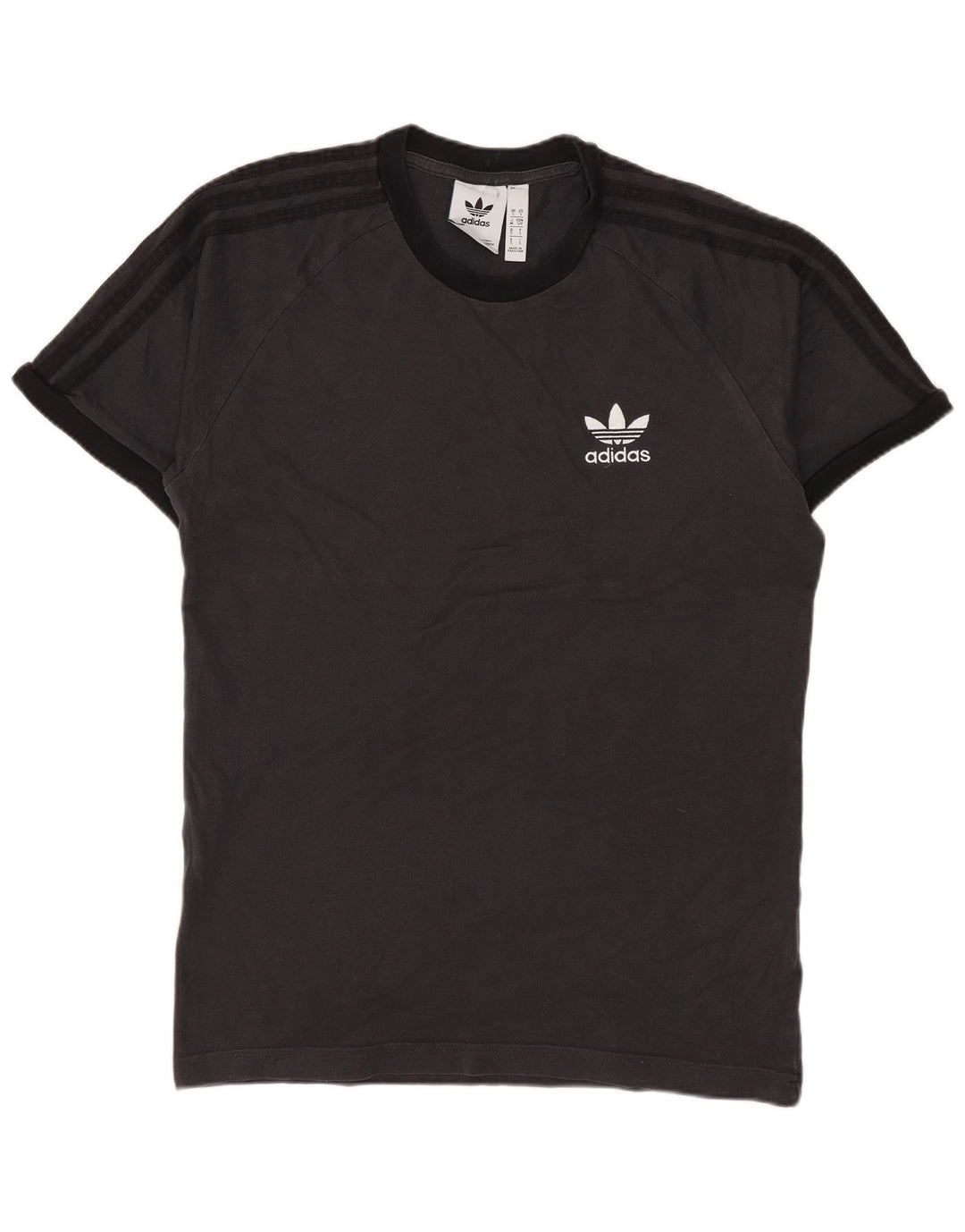 T-shirt da uomo ADIDAS Top Small in cotone color block grigio