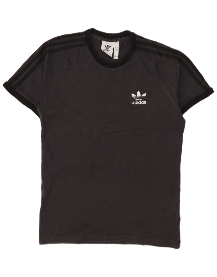 T-shirt da uomo ADIDAS Top Small in cotone color block grigio