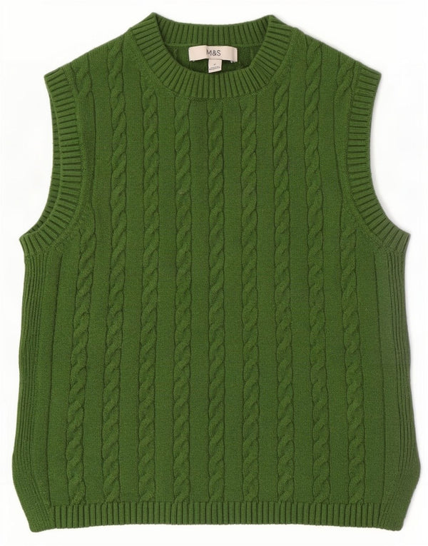 Canotta da donna Marks & Spencer UK 10 piccola verde poliestere
