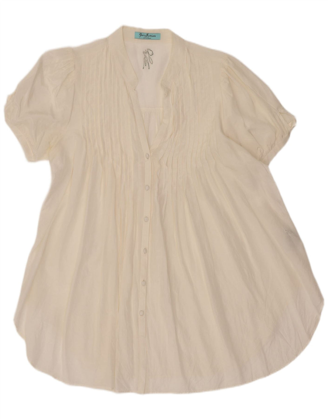 Guess By Marciano Camicia a maniche corte da donna Camicetta IT 44 Medio Bianco sporco